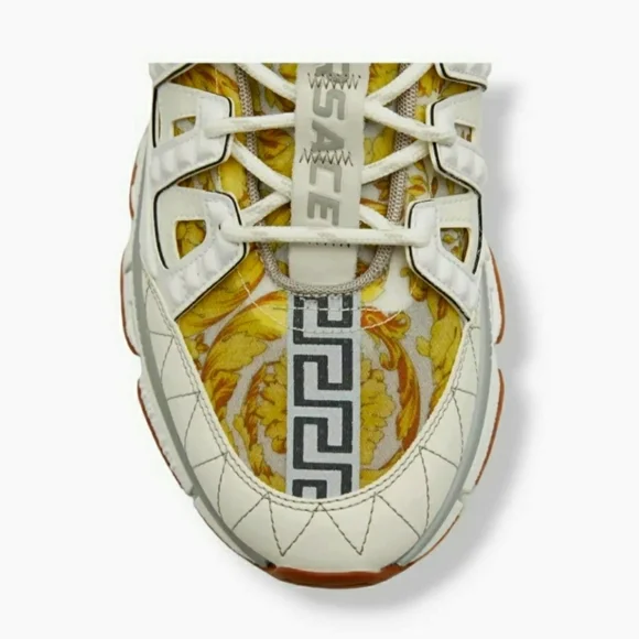 Versace Men's White Trigreca Lace Up Low-Top Sneaker US 12/EU 45 - Picture 5 of 8